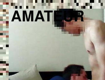 amateur, fellation, interracial, gay, maison, couple, hirondelle, ejaculation, sucer