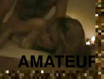 Amateur couple - cums while being fucked from behind