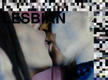 レズビアン, マッサージ, bdsm, 接吻, エンゼル, ビキニ, ブルネット, タトゥー