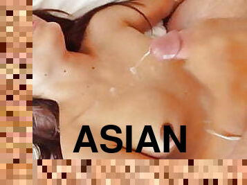 asiatisk, store-pupper, doggy, hårete, pussy, blowjob, cumshot, stor-pikk, hardcore, vagina