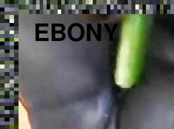 Ebony wife and cucumber 