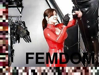 pornstar, bdsm, esclave, britannique, latex, bondage, lait, femme-dominatrice, fessée, cuir