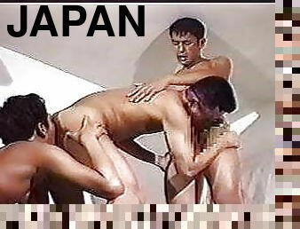 asiatisk, onani, anal, pikslikkeri, bøsse, japans, spiller, sperm, muskuløs