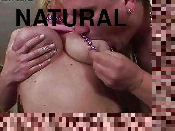 gros-nichons, naturel, seins, sucer