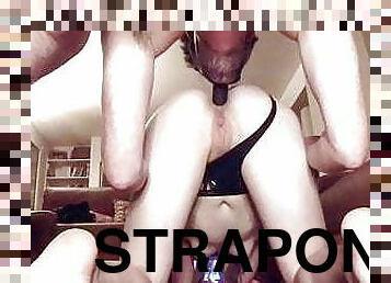 fitta-pussy, strap-on, anal, leksak, hardcore, rödhårig, tight, rövhål, rövslick