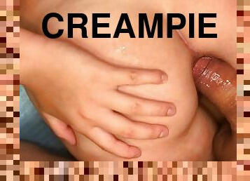 dilettant, anal-sex, babe, beule-schuss, immens-glied, junge, creampie, paar, freundin, erste-zeit