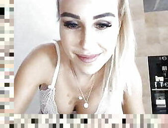 pezones, coño-pussy, casero, europeo, rubia, euro, lencería, webcam