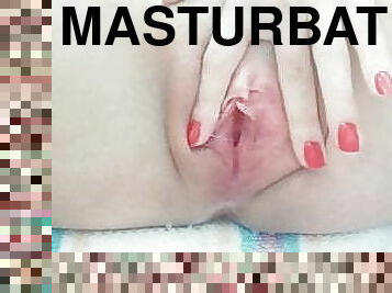 masturbation, fitta-pussy, leksak, avrunkning, close-up, vått