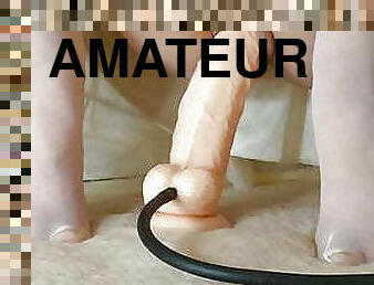 masturbation, chatte-pussy, maigre, amateur, jouet, bas, serrée, gode, blanc, petits-seins