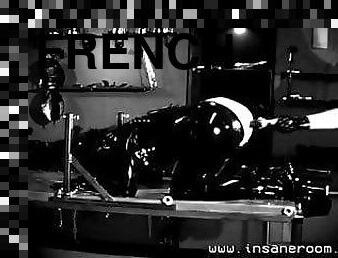 bdsm, fransk, fingering, dildo, latex, bondage, smæk, høje-hæle, gummi