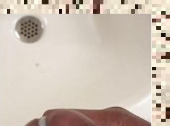 Solo Black Daddy Strokes His BBC in a Public Bathroom