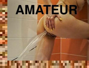 ENEMA IN THE BATHROOM (Scene from Anal Water Games 2)  Anal, Wet, Amateur, Teen, Fetish, Nude, Ass