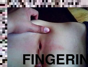 navel finger red skin for the fiery and exciting game her sexy pussy is hammered and her belly bulge