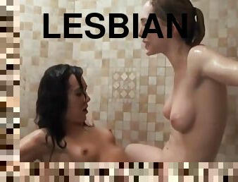 Lesbian Strapon In The Shower