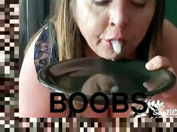 Sexy BBW Licks Her Plate Clean - PREVIEW