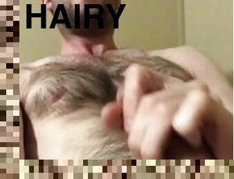 poilue, masturbation, amateur, ejaculation-sur-le-corps, gay, branlette, secousses, ejaculation, solo, bite