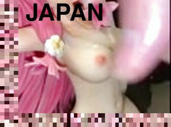 Japanese amateur boy, bukkake on big boobs figure