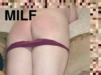 perä, amatööri, milf, punapää, fetissi, runkkaus-spanking