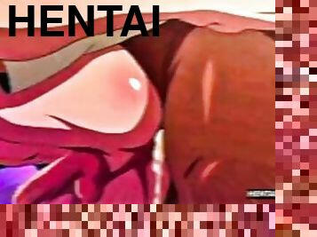 monstro, anal, hardcore, anime, hentai, pénis, áspero