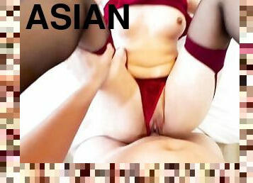 asia, payudara-besar, creampie-ejakulasi-di-dalam-vagina-atau-anus-dan-keluarnya-tetesan-sperma, manis, payudara, cina