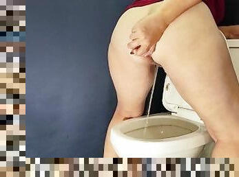 masturbação, orgasmo, mijando, esguincho, amador, anal, maduro, mulher-madura, bbw, casa-de-banho