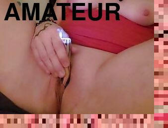 masturbation, chatte-pussy, amateur, jouet, mignonne, solo, tatouage, petits-seins