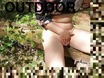 storatuttar, masturbation, orgasm, utomhus, publik, fitta-pussy, amatör, mogen, hemmagjord, fingerknull