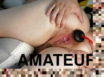 fisting, enceintes, chatte-pussy, amateur, anal, doigtage, mère, petit-ami, rasé, humide