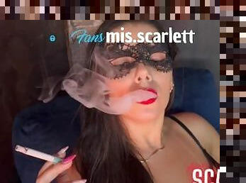 SMOKING AND JOI  - CUMSHOT IN MOUTH