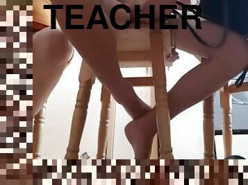 gode-ceinture, étudiante, enseignant, lesbienne, jouet, bout-a-bout