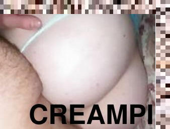 Big booty white girl gets creampie