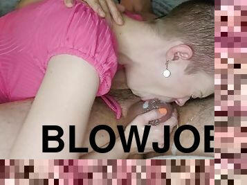 blowjob-seks-dengan-mengisap-penis, deepthroat-penis-masuk-ke-tenggorokan, sperma, berambut-pirang, menyumbat, buah-zakar