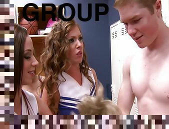 Lucky Guy Fucks Hot Babes Jada, Kennedy And Maddy In Locker Room