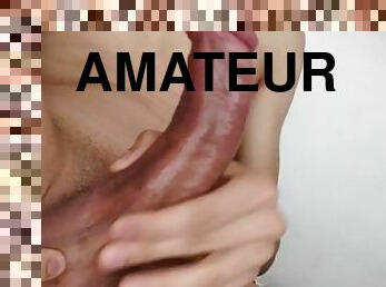 masturbation, amateur, ejaculation-sur-le-corps, secousses, solo, bite