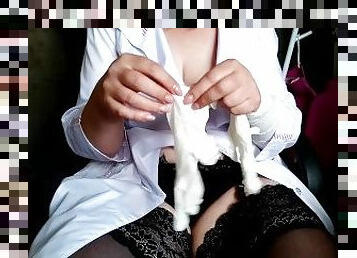 cul, masturbation, infirmière, russe, milf, jouet, maman, belle-femme-ronde, joufflue, bas