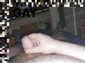 cumshot, gay, avrunkning, knubbig, sprut, ensam, björn