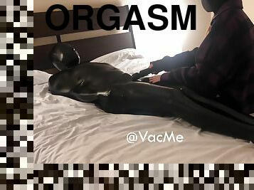 [vacme]latex Vacbag Vibrator Orgasm Torture By Girl In White Pantyhose