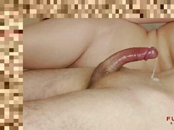 masturbation, orgasme, amateur, ejaculation-sur-le-corps, ados, branlette, ejaculation, douce, bite, jambes