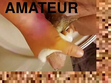 baignade, papa, masturbation, amateur, ejaculation-sur-le-corps, gay, point-de-vue, ejaculation, percé, douche