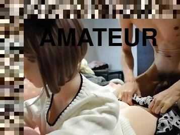 amatør, cumshot, japansk, cum, bukkake, alene, dukke