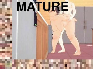 anime gay fucks mature tranny in the kitchen [3d hentai uncensored]