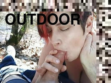 Outdoor sex and blowjob finish for May 1st!