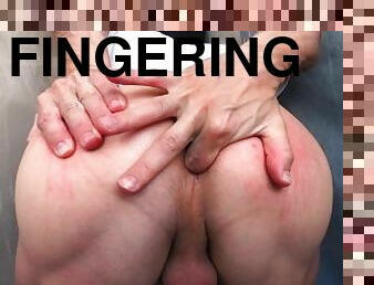 analno, gej, fingering, rit-butt, perfektno, solo, mišičasti