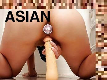 asiático, cona-pussy, amador, anal, adolescente, brinquedo, duplo, pés, puta-slut, apertado