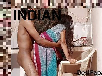 posisi-seks-doggy-style, isteri, anal, buatan-rumah, hindu, pasangan, dapur, tante, suami, akademi