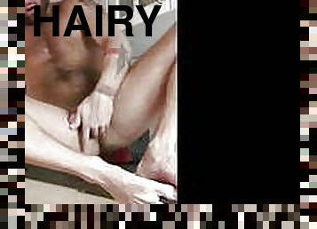 Hairy stud talks dirty and shows his big ass in jockstraps