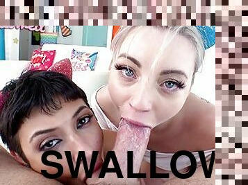 SWALLOWED Super suck-fest with Brooklyn Gray and Jamie Jett