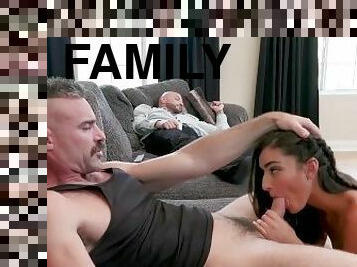 FILTHY FAMILY - Emily Willis Fucks Step Dad & Step Uncle