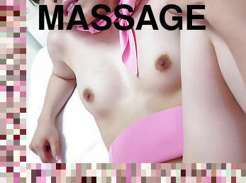 Emi Sasaki throats cock during sensual massage