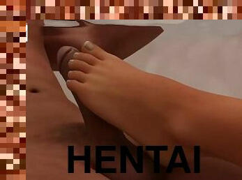 kąpiel, hentai, 3d, robienie-dobrze-stopami